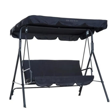 Auvent de Balançoire Noir Housse  remplacement pour Balançoire Housse de balançoire Balançoire de terrasse Siège de jardin Canopy